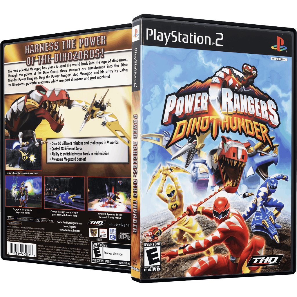 Power Rangers Dino Thunder PS2 – Mídia Física Com Encarte + Box Completo