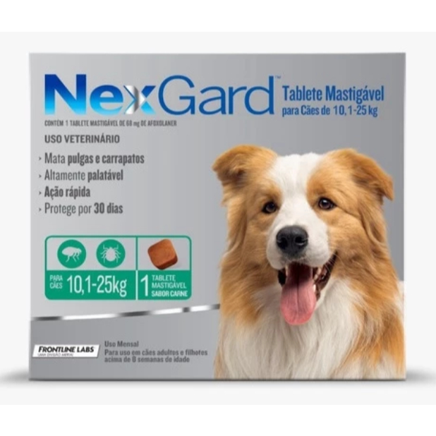 Nexgard 68mg 10,1 A 25kg Antipulga Carrapato Com 1 Comprimido em Oferta na Shopee