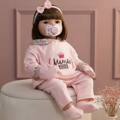 Bebê Reborn Menina Silicone Pode Dar Banho - 48cm - Pronta Entrega!