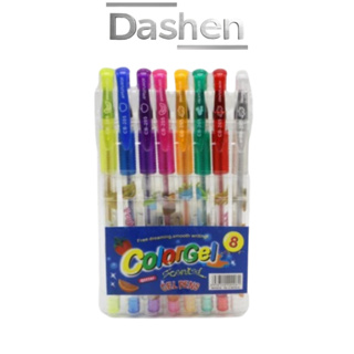 Kit 8 Canetas Gel Glitter Neon Pastel Kawaii Cheirinho De Infância Grip Macio em Oferta na Shopee