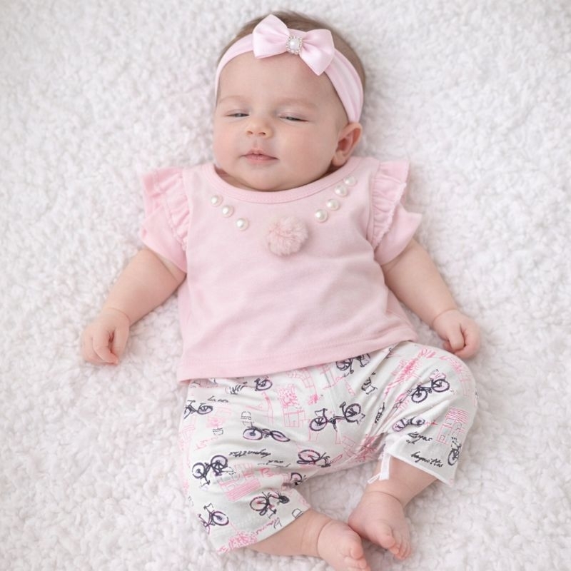 Vestido ou Conjunto para Bebê Casual Borboletas Bolinha Flores e Cerejinhas ou para Bebê Reborn