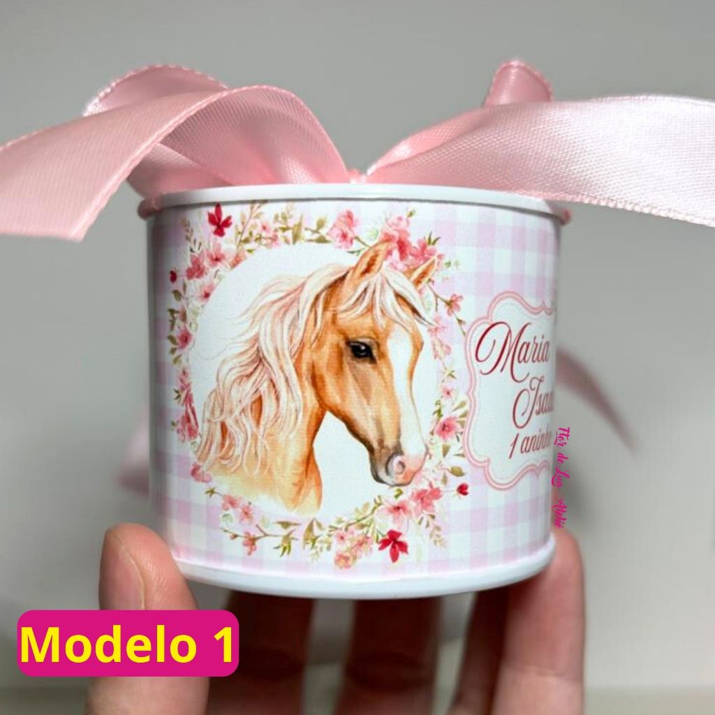 Mini Tubolata Lembrancinha Personalizada CAVALO MENINA - Lembrancinha de Aniversário