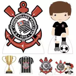 DECORAÇÃO DE FESTA TOTEM DISPLAY DE MDF FUTEBOL TIMÃO KIDS 01