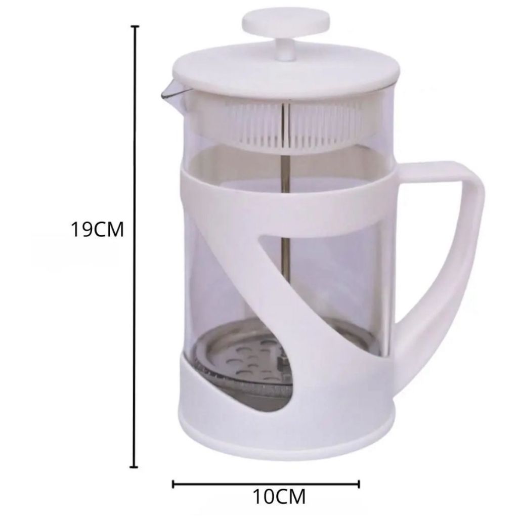 Cafeteira Prensa Francesa 600 ml de plástico e Vidro o para Café Leite Filtro aço inox.