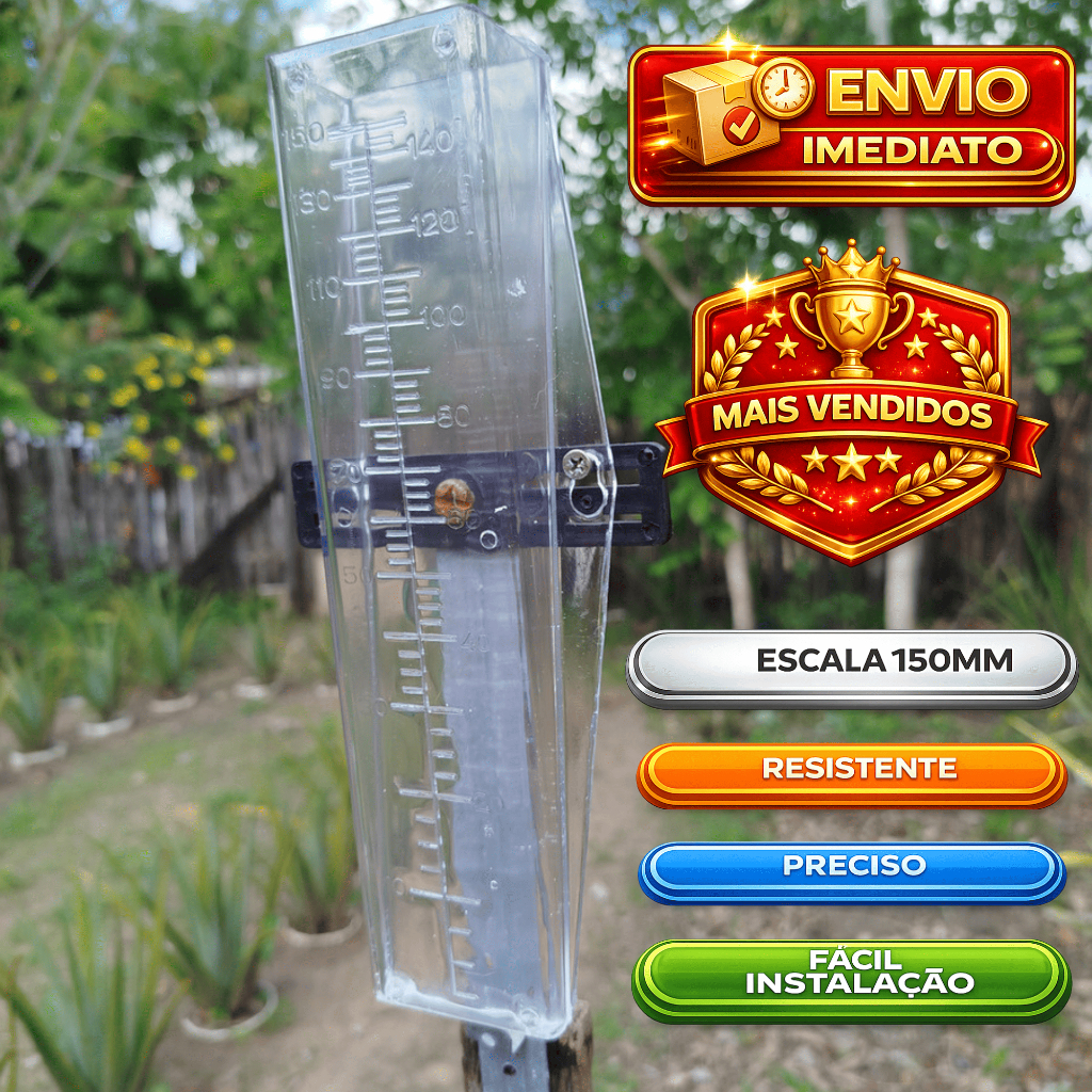 Medidor De Chuva Pluviômetro 150mm Transparente em Oferta na Shopee