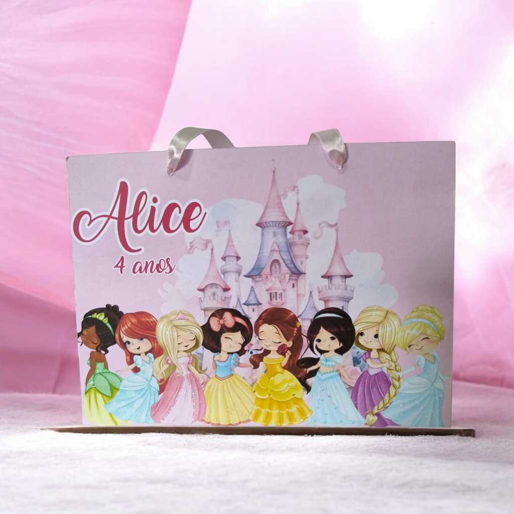 Sacolinhas Princesas Baby  Personalizadas (G) (23x17x5,5cm) | Sacolinha | Lembrancinha | Mimos | Aniversário PEGUE E MON