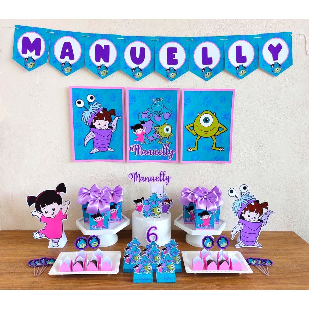 Kit Festa Boo do Monstros S.A Personalizado – Decoração Infantil / Só um Bolinho / Aniversário / Mesversario