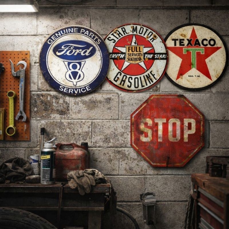 Placas Decorativas com 32cm para Barbearias, Adegas, tabacaria, oficinas de marcas de carros e cultura POP, MDF