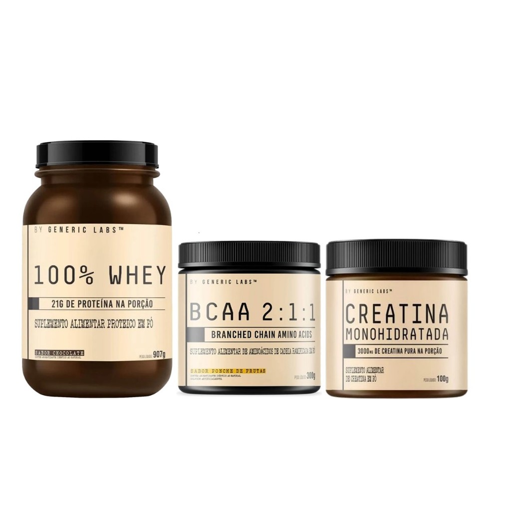 100% whey protein 900g + Creatina Monohidratada + BCAA 2:1:1 sabor 300g