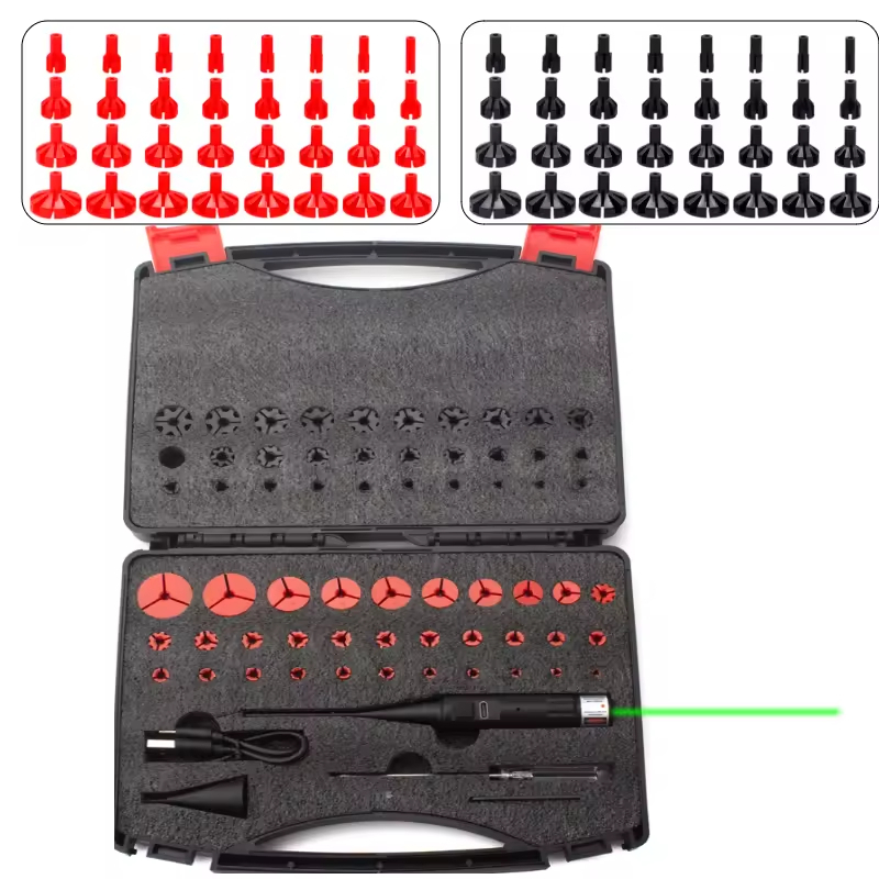 Colimador Laser Calibrador De Mira universal calibres 5.5 .22 Até 50mm Com 64 Adaptadores