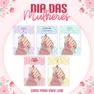 50 Mini lixa de unha com cartão de Mimo ou lembrança para clientes - 8 de março Dia da mulher em Oferta na Shopee