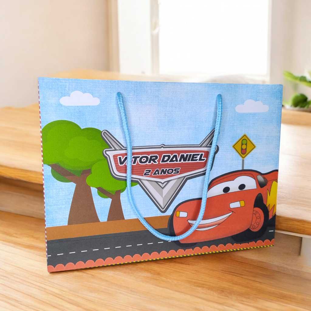 Sacolinhas Carro/carrinhos  Personalizadas (G) (23x17x5,5cm) | Sacolinha | Lembrancinha | Mimos | Aniversário PEGUE E MO