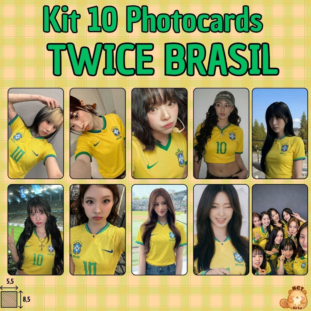 Kit com 10 Photocards TWICE – Edição Seleção Brasileira
