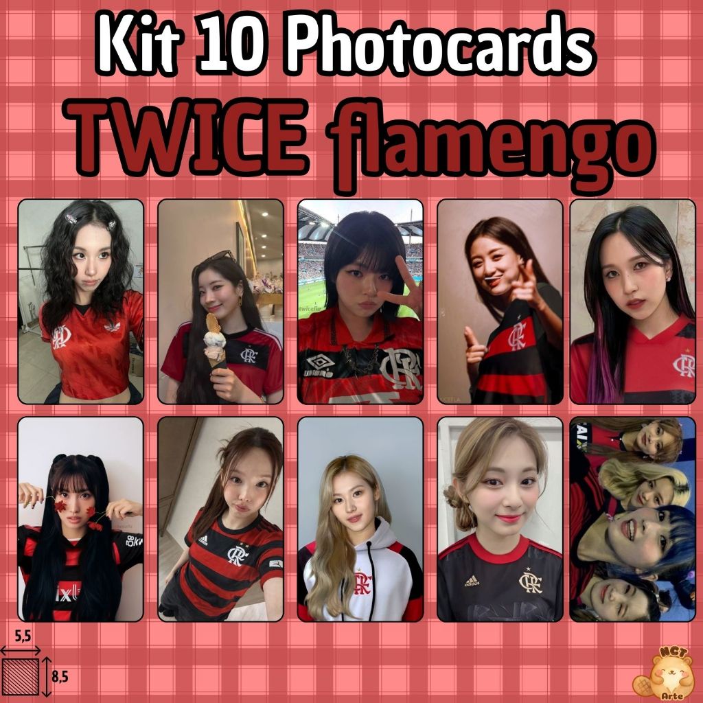 Kit com 10 Photocards TWICE – Edição Flamengo
