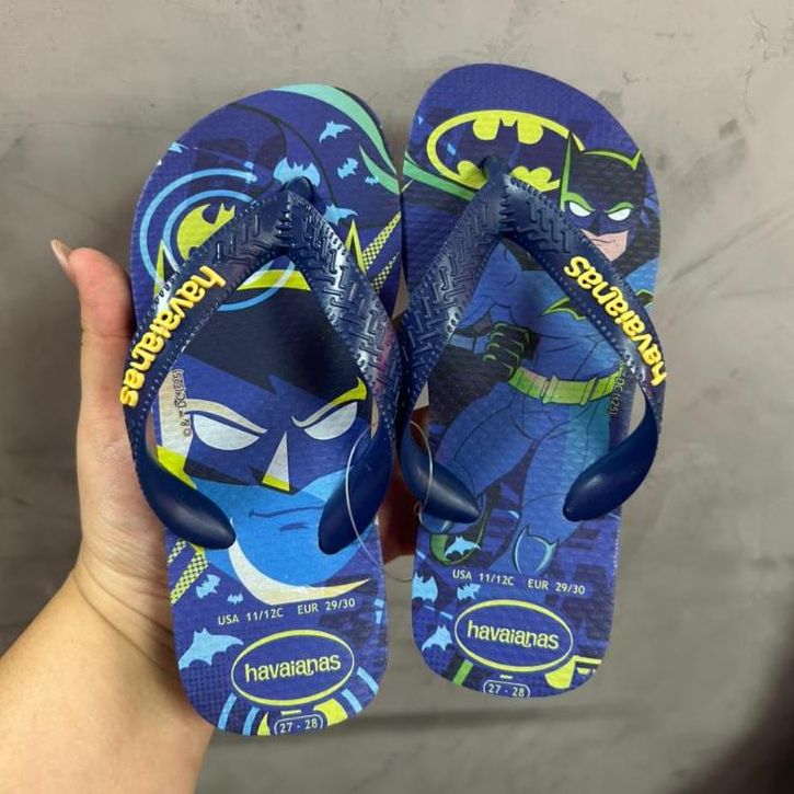 Chinelo Havaianas Infantil Kids Top Warner Marinho Batman