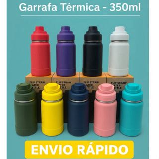 Garrafa Térmica 350ml Inox + Borracha / Gravação de Nome em Oferta na Shopee