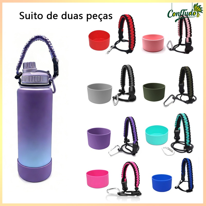 Capa de silicone para copo térmico 12oz-40oz 2PCS Tampa De Copo Antiderrapante + Cup Corda De Silicone Anti-Derrapante