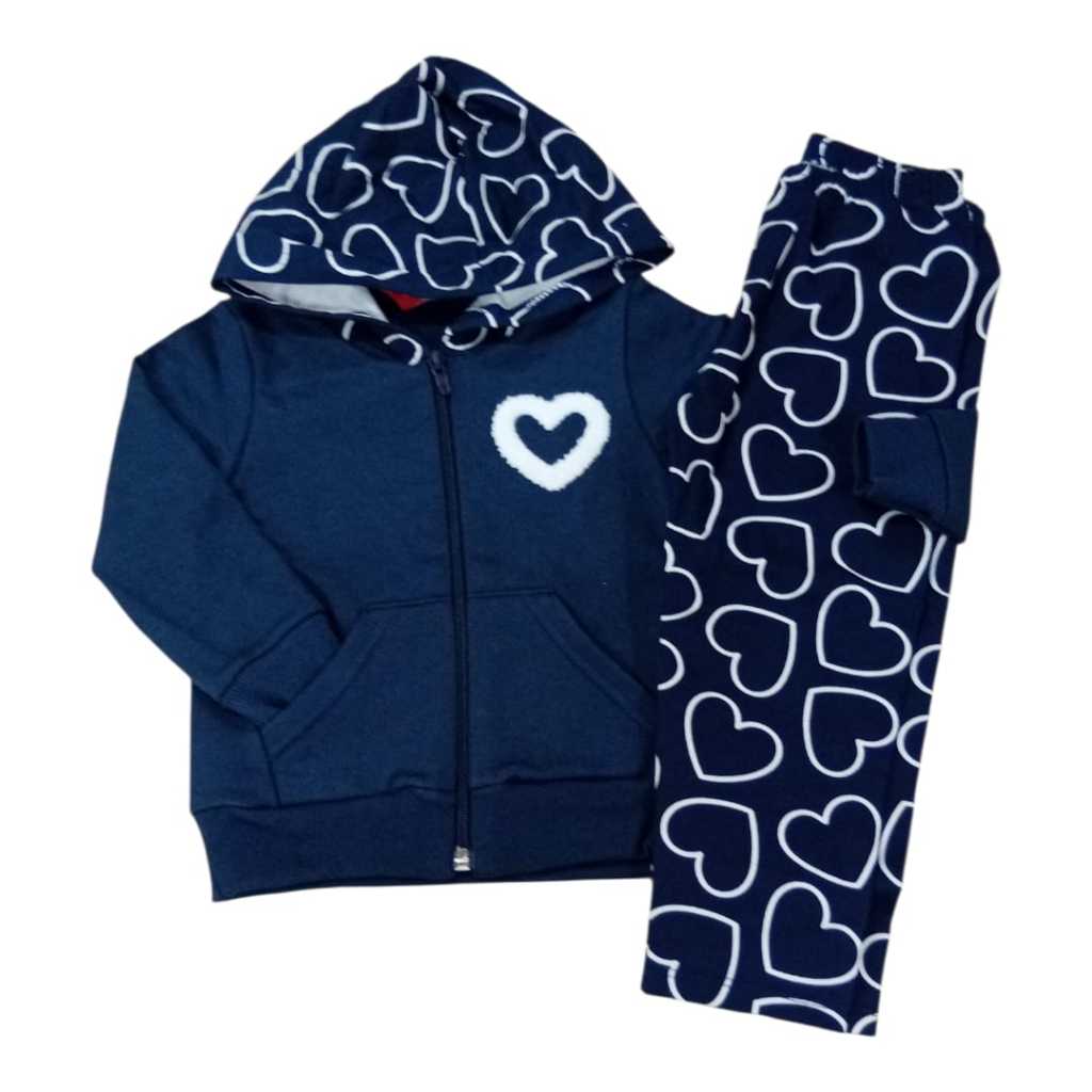 CONJUNTO INFANTIL KYLY MENINA MOLETOM FLANELADO JAQUETA + LEGGING 1-2-3