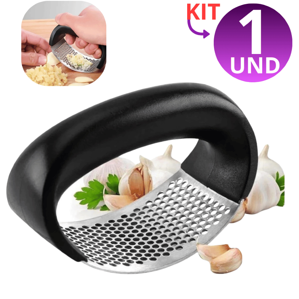 Amassador ,Espremedor ,Triturador de Alho Profissional em Aço Inox com Cabo Plástico Resistente em Oferta na Shopee
