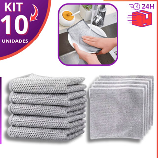 Kit 10 Pano de Limpeza em Arame Metálico Abrasivo Não Oleoso para Panelas e Fogão Pratico Multiuso em Oferta na Shopee