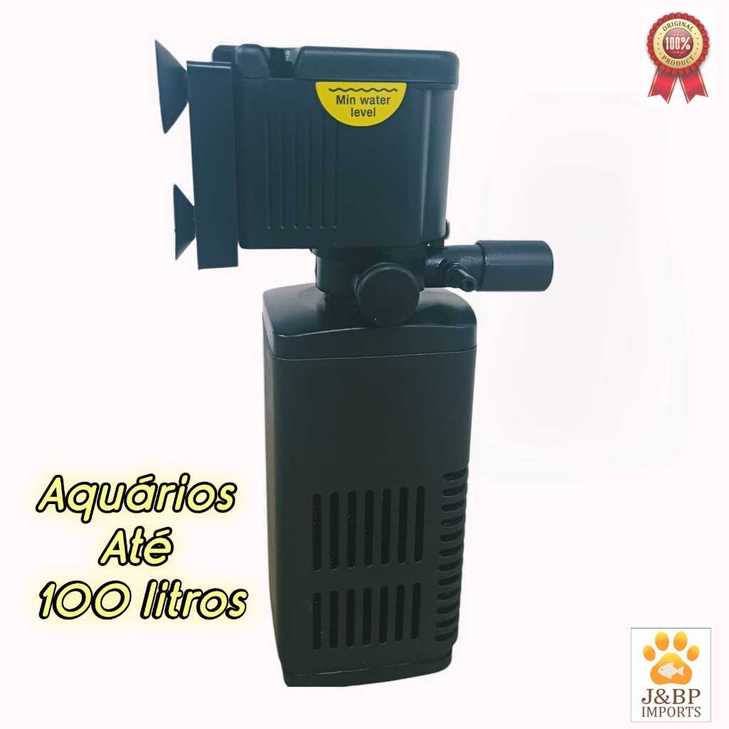 Filtro Para Aquario até 100 LITROS C/Bomba Oxigenadora Interna – Silencioso, Eficiente e Compacto em Oferta na Shopee