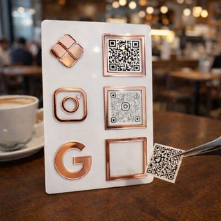 PLAQUINHAS para PIX em ACRÍLICO - 3 QRCODES - Pix, Instagram e AVALIAÇÃO GOOGLE - OFERTA!
