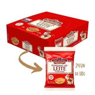 Fondant De Leite Tradicional Dacolônia Display 24 unidades em Oferta na Shopee