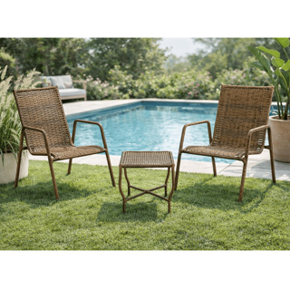 Conjunto 2 Cadeiras + Mesa Jardim Área Externa Fibra Sintética Estilo Sofisticação e Pratica em Oferta na Shopee