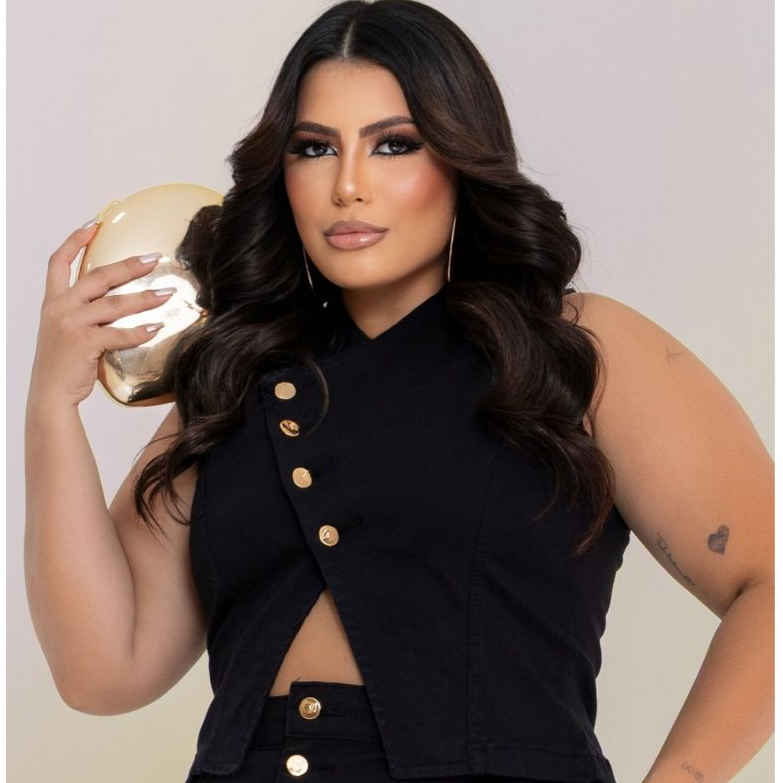 Colete Jeans Plus Size com Botões e Lycra em Oferta na Shopee