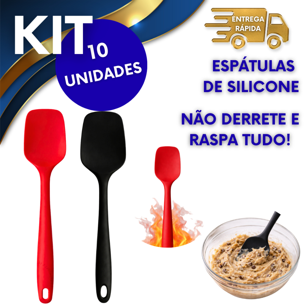 ESPATULA DE SILICONE NÃO DERRETE NÃO RISCA PANELA SILICONE MACIO DURAVEL COZINHA RESTAURANTE