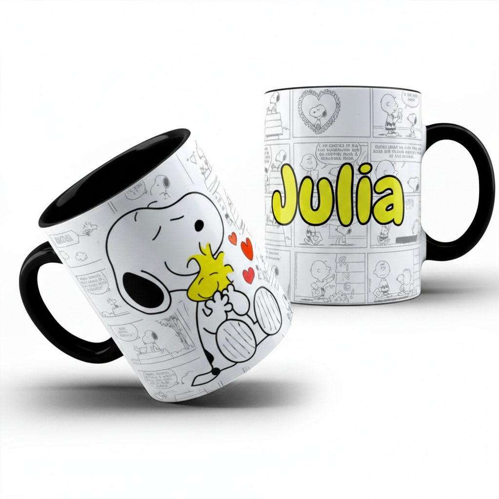 Caneca Personalizada Snoopy com Nome – Presente Criativo de Cerâmica com Tema Snoopy – Ideal para Café, Chá e Fãs em Oferta na Shopee