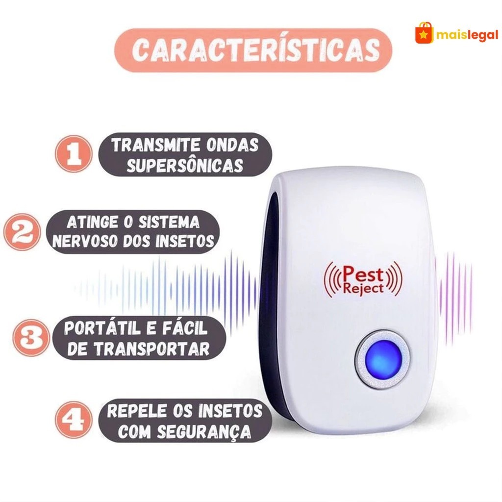 Repelente Eletrônico Ultrassônico Mosca Pernilongos Baratas Morcegos repele e Espanta Ratos bivolt  MWQ em Oferta na Shopee