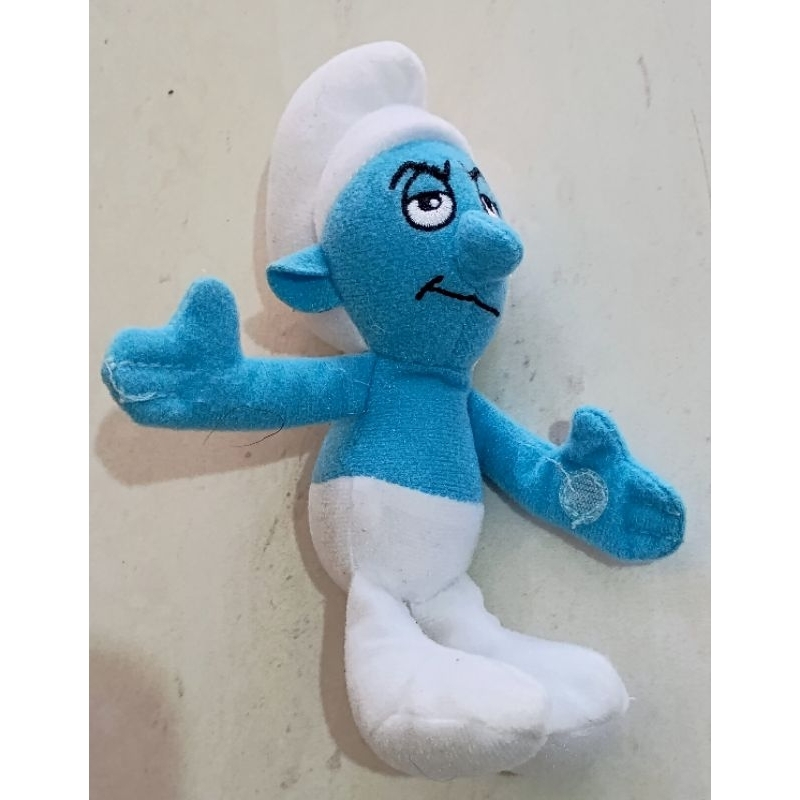 Boneco Smurf Zangado pelúcia McDonald's usado