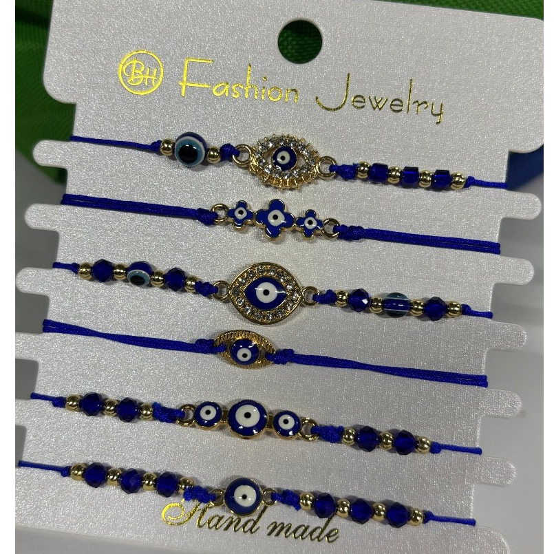 Kit 2/4/6/12 Unidades Linda Pulseira de cristal com olho grego/ pulseira ajustável — imagem 2 de 2