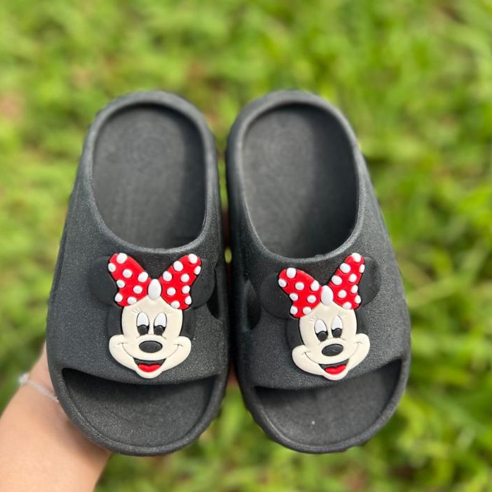 Chinelo Infantil Minnie Preto/Vermelho Slide Nuvem com Sola Antiderrapante Para Meninas em Oferta na Shopee