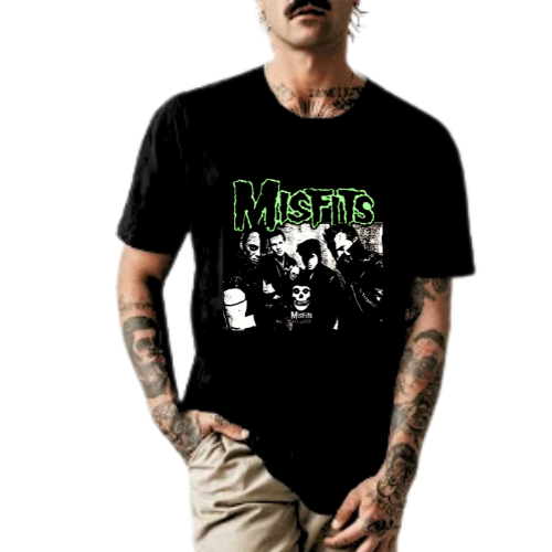 Camiseta Misfits Premium Malha Peruana 40.1 | Algodão Pima com Elastano | Camiseta Banda Rock