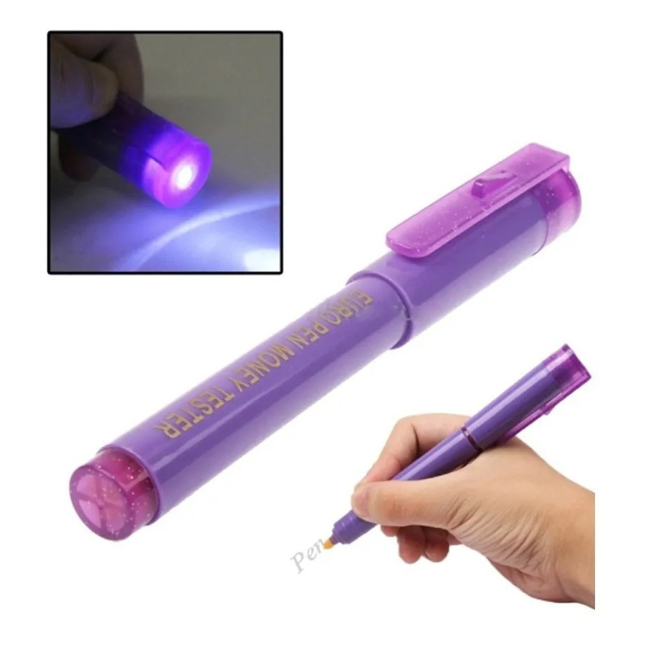 Caneta Identificadora de Dinheiro Falso com Luz UV - Portátil e Fácil de Usar