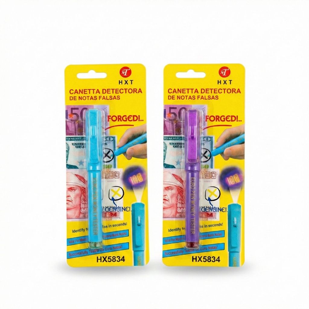 Caneta Testadora de Dinheiro Falso com Luz Negra – Detector Portátil