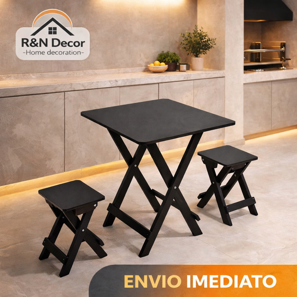 Mesa Dobrável Mesinha Bar Madeira Bancos Varanda Churrasco Area Gourmet