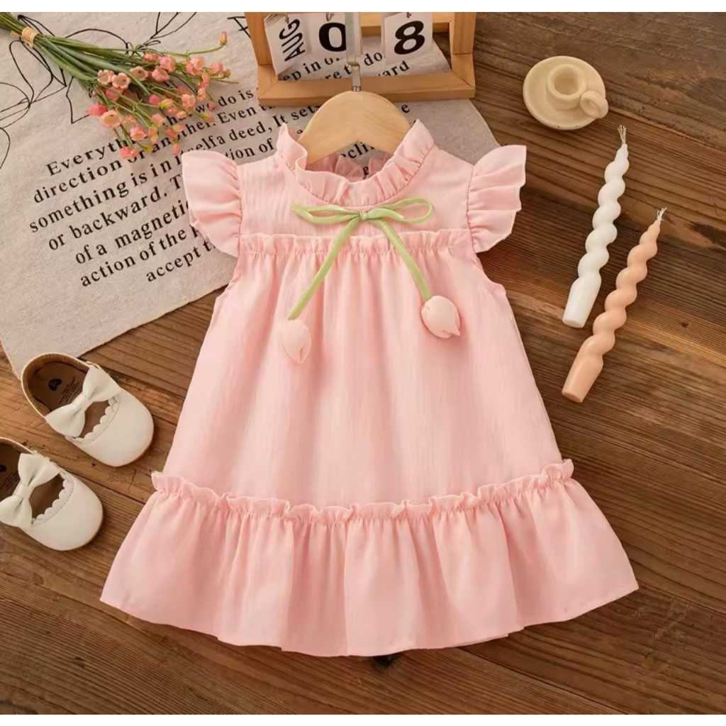 18-24 meses, Roupa de bebê de verão para menina tulipa flor , roupa infantil, roupa meninas, bebe, infantil,vestido bebe