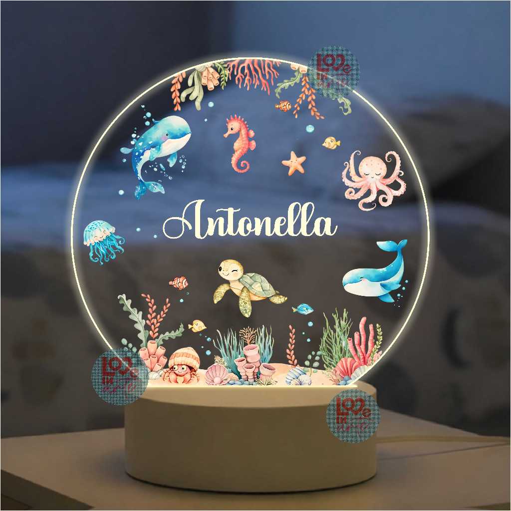 Luminária Uv Colorido Mar, Polvo, Baleia, Tartaruga Presente Decoração Quarto Abajur, Aniversário, Criança, Chá de Bebê em Oferta na Shopee