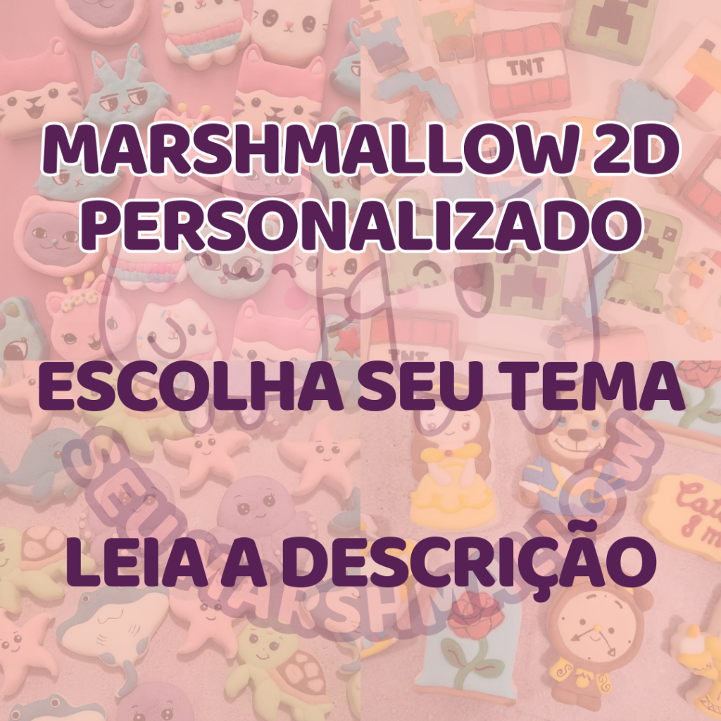 Marshmallow Decorado Artesanal Personalizado – Lembrancinha – Presente – Festa