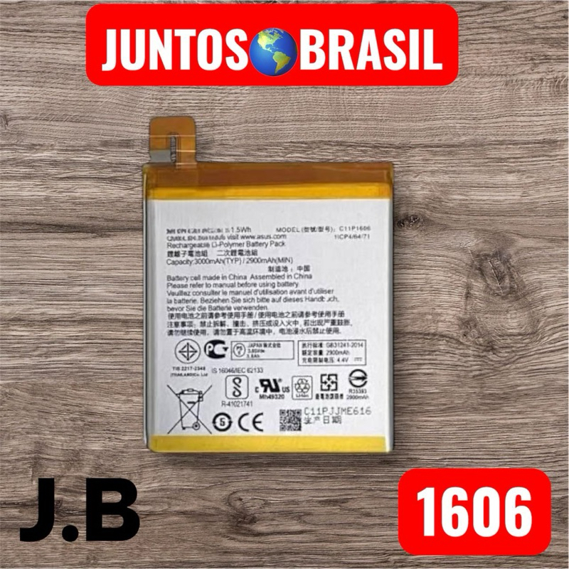 BAT COMPATÍVEL ZENFONE 3 LASER ZC551KL/ 1606 ORG NOVA COM GARANTIA DE 90 DIAS