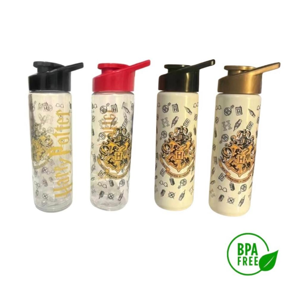 Garrafa de Água Squeeze  Harry Potter 700ml Plástico Transparente Tampa Preta Squeeze Hogwarts Livre de BPA