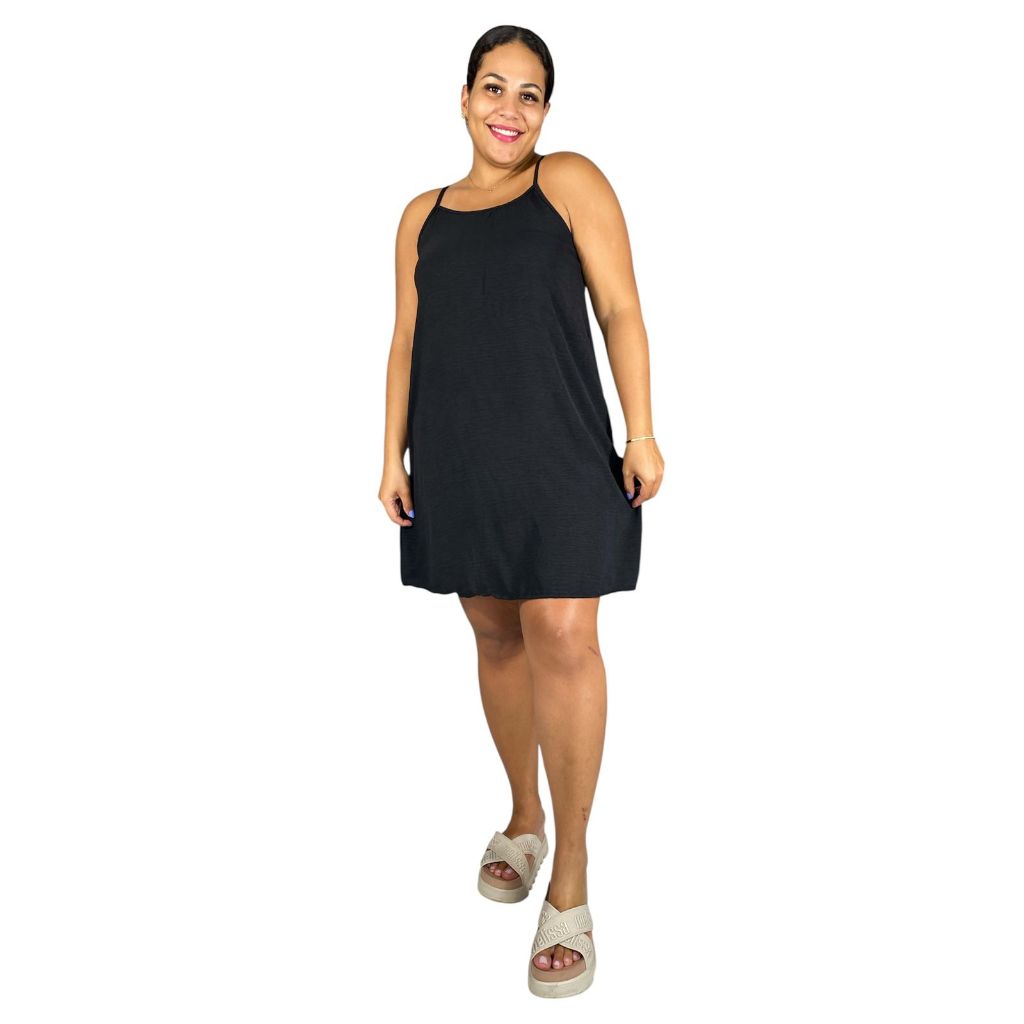 vestido curto alça fina  feminino soltinho moda Duna rodado  plus size