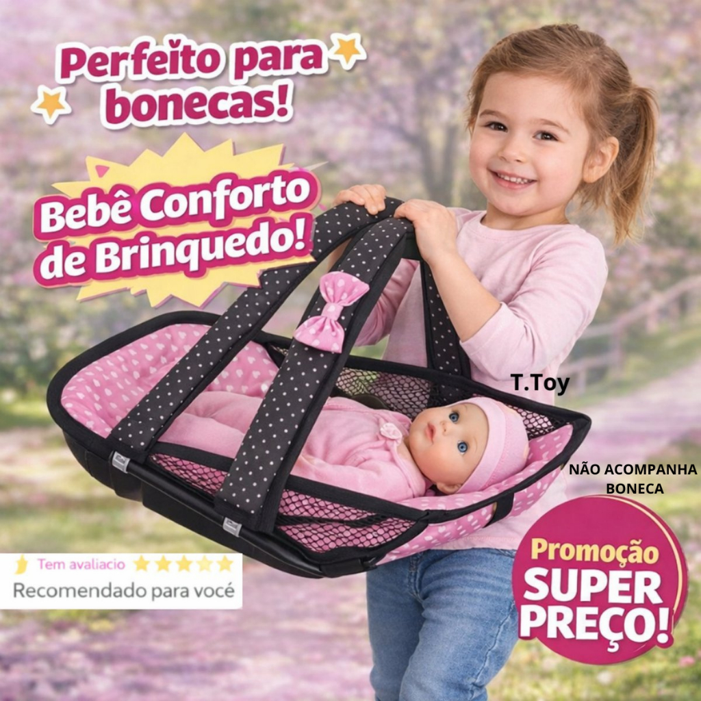 Bebê Conforto Para Bonecas Brinquedo De Criança Menina Menino Infantil Kids Cadeirinha Boneca Promoção em Oferta na Shopee