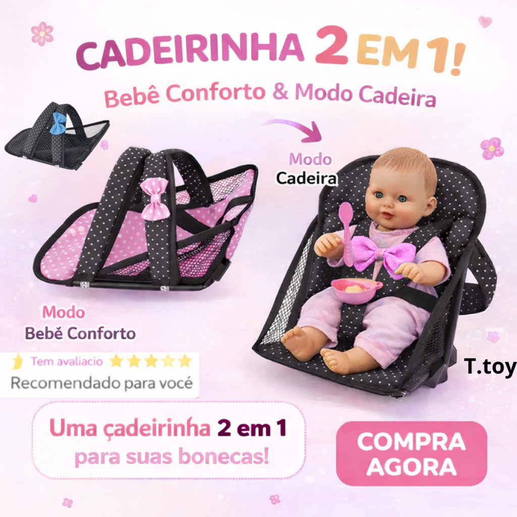 Brinquedo Para Menina Menino Bebe Conforto Assento Cadeirinha De Boneca Infantil Criança Masculino Feminino Promoção