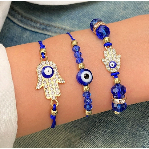 Kit 6/12/18/24 Unidades Pulseira de olho grego/Azul