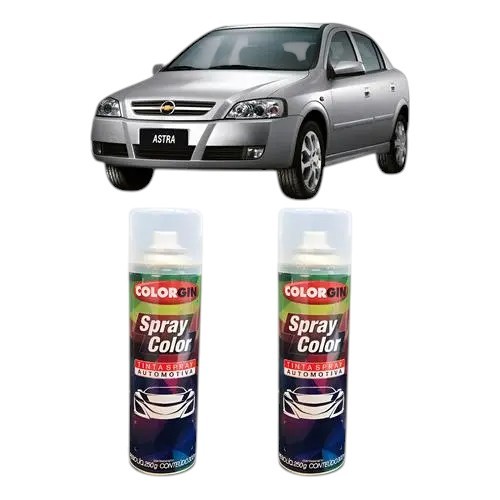 Tinta Spray Automotiva Gm Prata Escuna + Spray Verniz 300ml