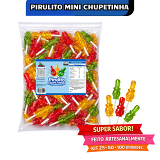 PIRULITO MINI CHUPETINHA  VERMELHO - COLORIDO – 25 - 50 -100 UNIDADES em Oferta na Shopee